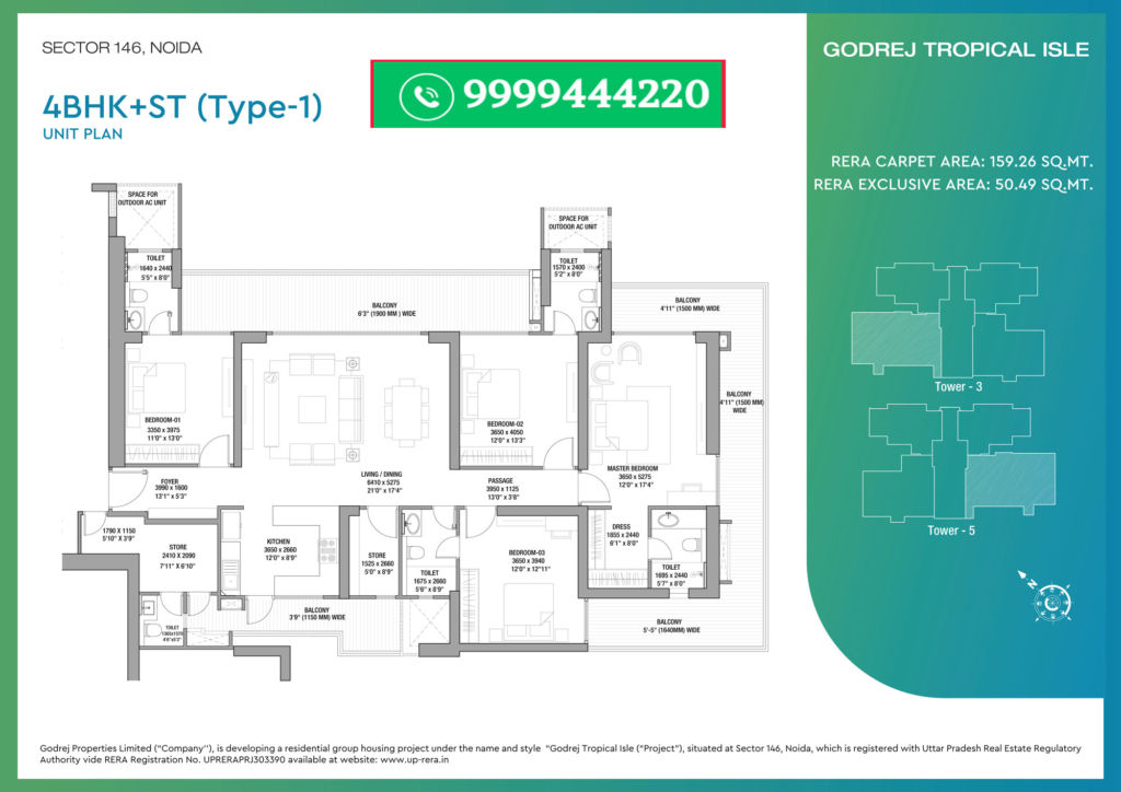 Godrej Tropical isle 4 Bhk floor plan