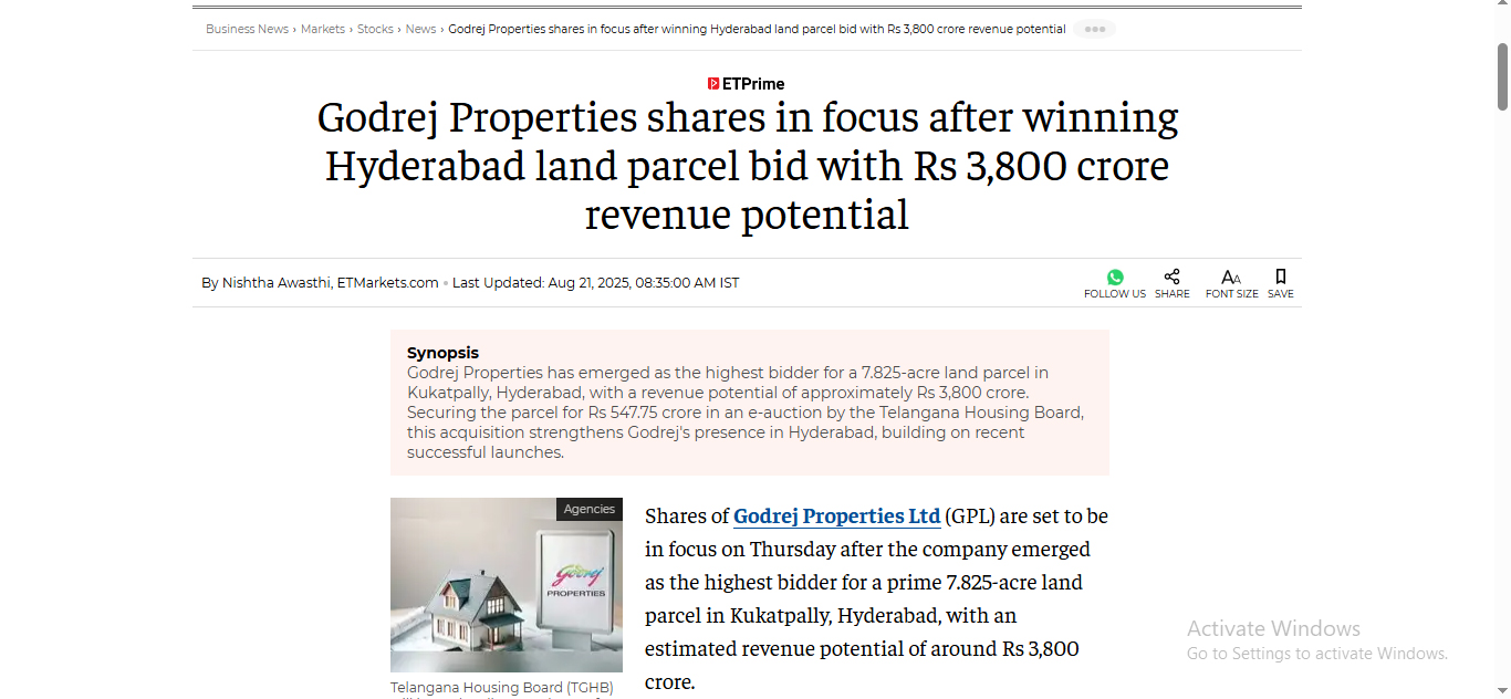 Godrej Projects Hyderabad News