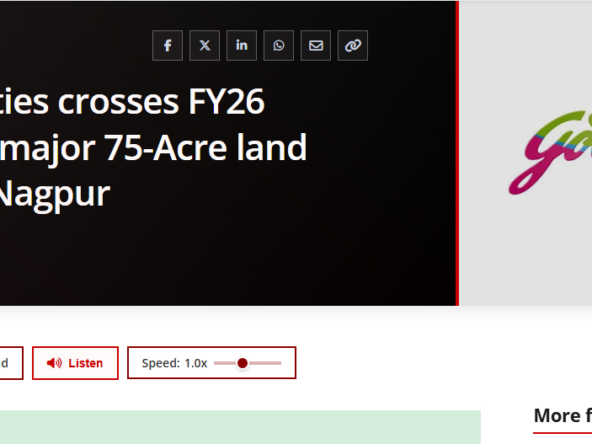 News of Godrej Properties Land Deal in Nagpur