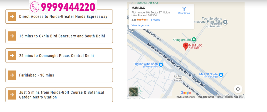 M3M Jacob & Co Location Map