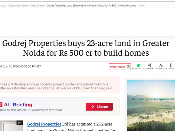 Godrej Properties acquires 23-acre Greater Noida